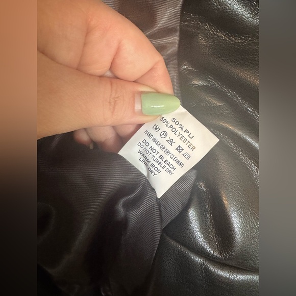 NEW Akira Due for a Win Cocoon Coat Faux Leather Black Small Oversized NWOT - Picture 8 of 8